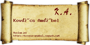 Kovács Amábel névjegykártya